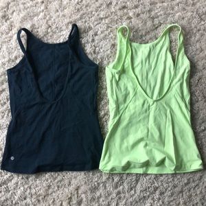 Lululemon tank tops, great condition, lime green and dark forest green